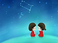 可愛雙子女孩ppt背景圖片
